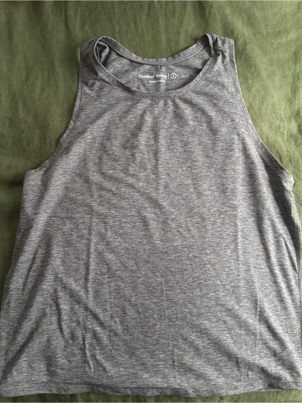Outdoor Voices Heather Gray Performance Tank - Sleeveless Active Top